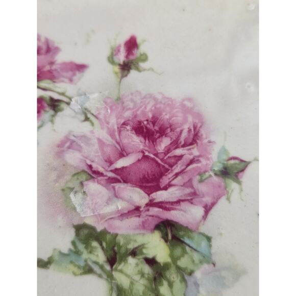 Antique Sèvres Plate Pink Roses & Gold Gilt Fleur-de-Lis Mark France 10.5" - Picture 6 of 8